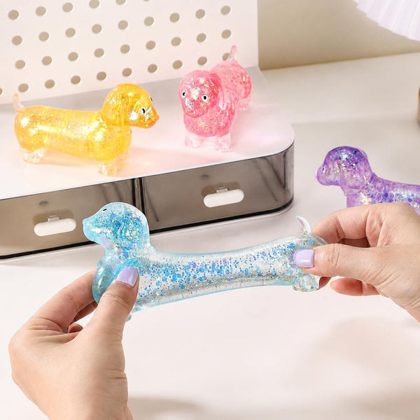 A Shimmering, Cuddly Dachshund Slow-rebound Stress-relieving Toy.