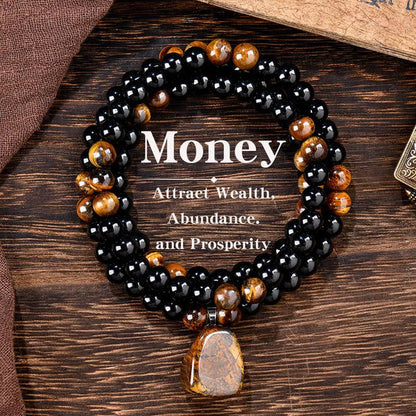✨Money Attraction Necklace With GreenAventurine & Tiger Eye Pendant Healing Crystal Stone