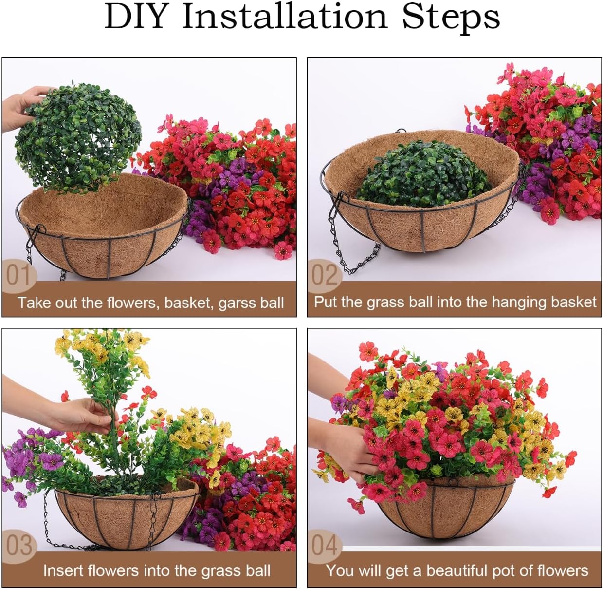 UV Resistant Look Real Colorful Spring Flowers