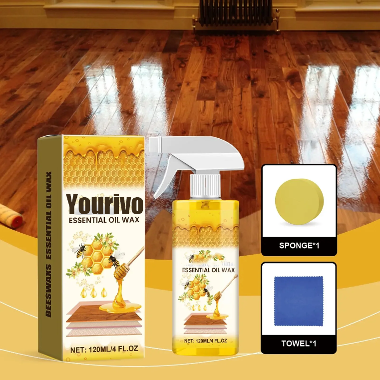 Wood Polish Spray 120ml Natural Shine &Protection For Furniture, Floors,Cabinets - Non-Greasy, Anti-Dust Finish