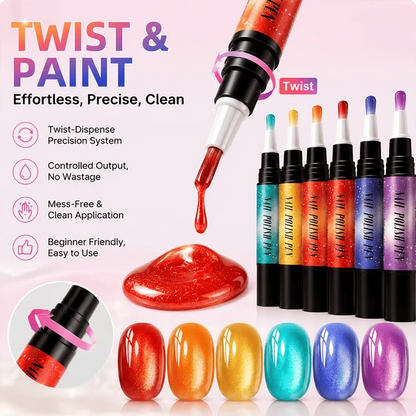 6PCS One-Step Gel Nail Art Pen Set – Salon Beauty At Home