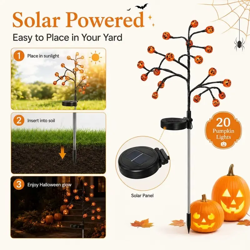 Pumpkin Solar Stake Lights