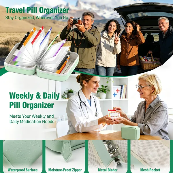 Waterproof Pill Pouch Set – Large Weekly Travel Medicine Organizer
