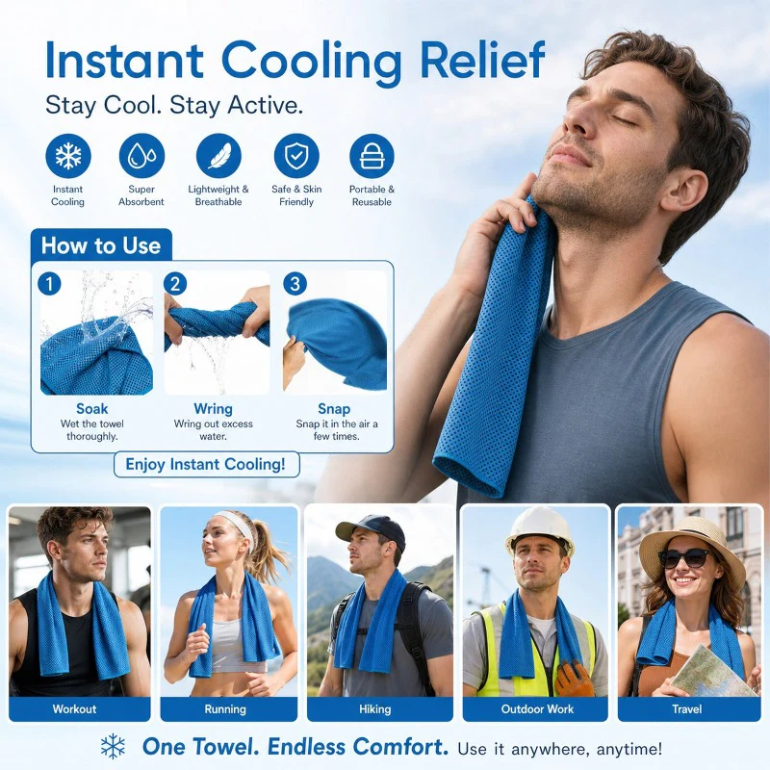Snap-Activated Instant Cooling Towel