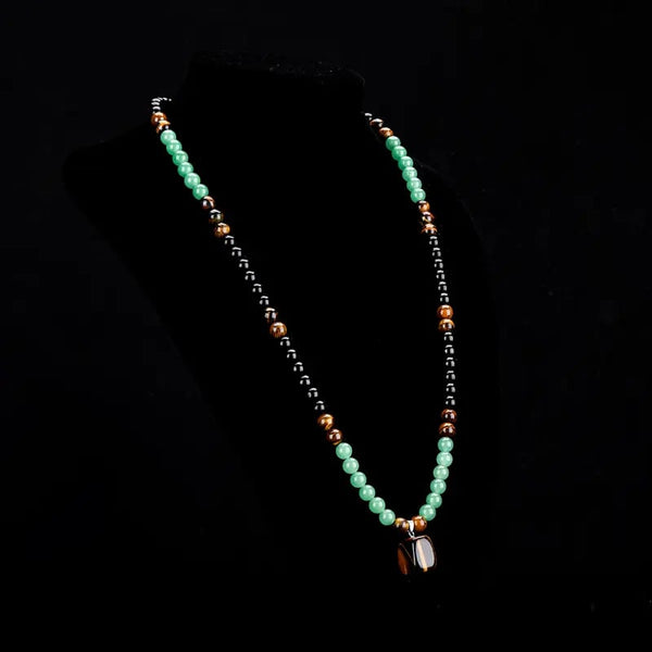 ✨Money Attraction Necklace With GreenAventurine & Tiger Eye Pendant Healing Crystal Stone