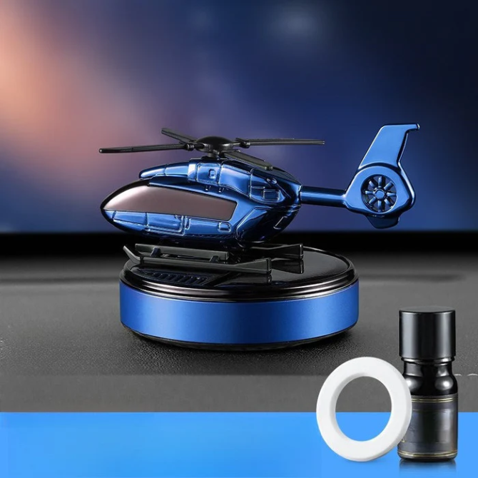 Solar Rotating Helicopter Car Aromatherapy Diffuser – Aluminum Alloy Solar Powered Air Freshener