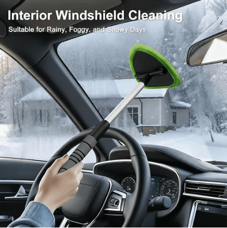 Microfiber Car Windshield Cleaning Toolwith Extendable Handle
