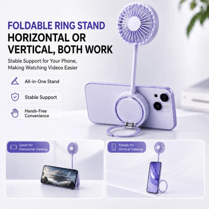 Hands-Free Magnetic Phone Fan