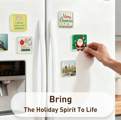 10-Pcs Magnetic Clear Acrylic Photo Frames DIY Fridge Magnets