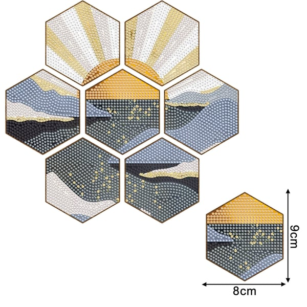 7pcs/Set Cup Coasters Stackable DIY Honeycomb Shape Cup Mat