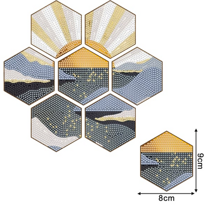7pcs/Set Cup Coasters Stackable DIY Honeycomb Shape Cup Mat