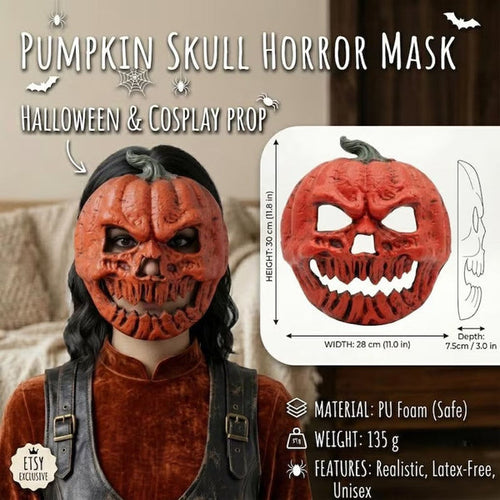 The Evil Jack-O'-Lantern Premium Pumpkin Skull Horror
