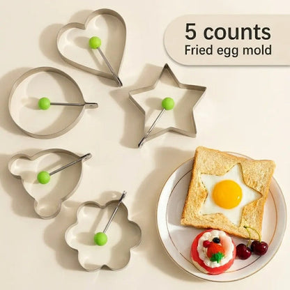 5 Counts Set Fried Egg Rings Molds - Multifunctional Breakfast Tool