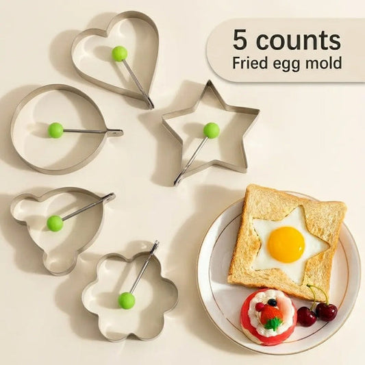 5 Counts Set Fried Egg Rings Molds - Multifunctional Breakfast Tool