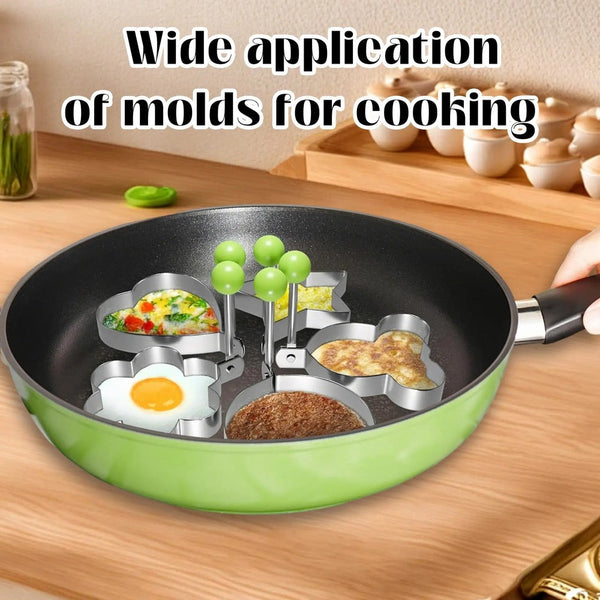 5 Counts Set Fried Egg Rings Molds - Multifunctional Breakfast Tool