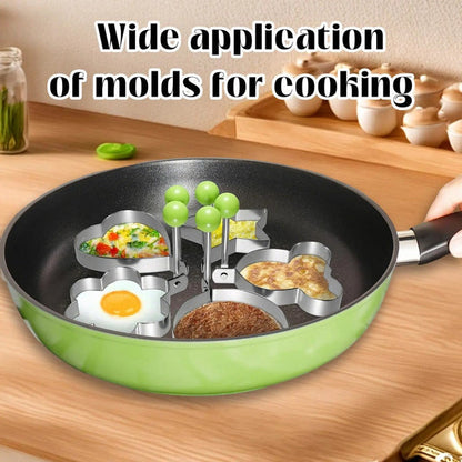 5 Counts Set Fried Egg Rings Molds - Multifunctional Breakfast Tool