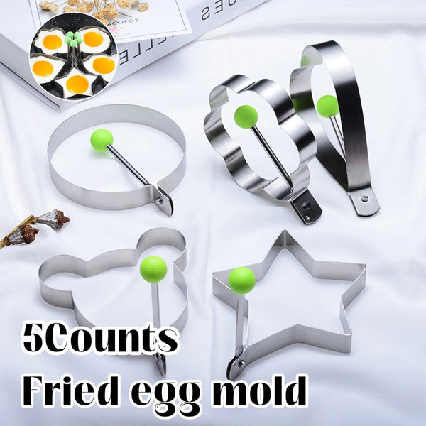 5 Counts Set Fried Egg Rings Molds - Multifunctional Breakfast Tool