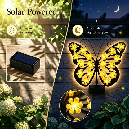 🔥Last Day 60% OFF🔥Solar Lights Outdoor Metal Butterfly Wall Decor