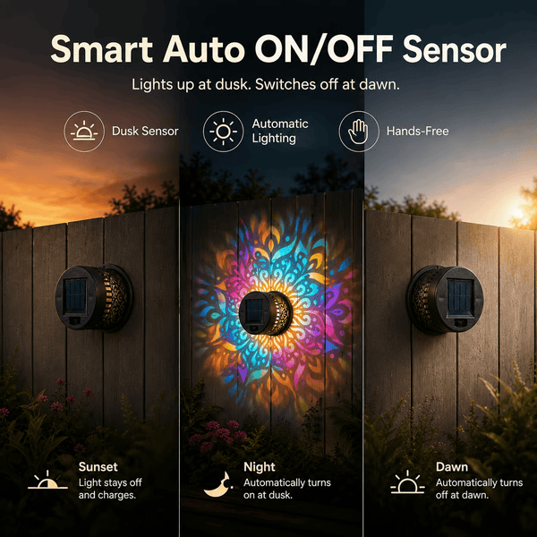 Solar Mandala Projector Wall Light