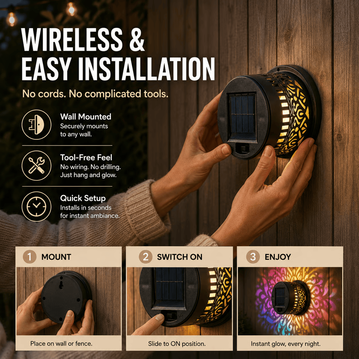 🔥 5K+ people bought this week alone🔥Solar Mandala Projector Wall Light