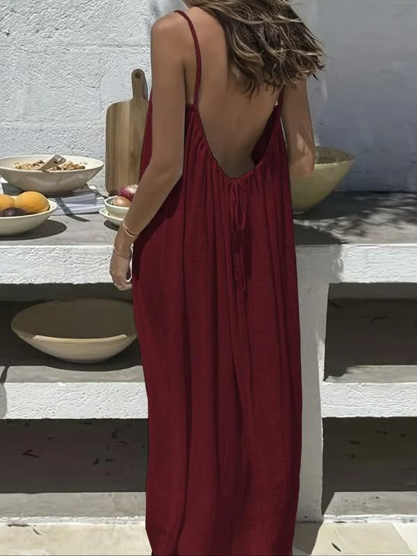 Adjustable backless strap dress – show off your charm!