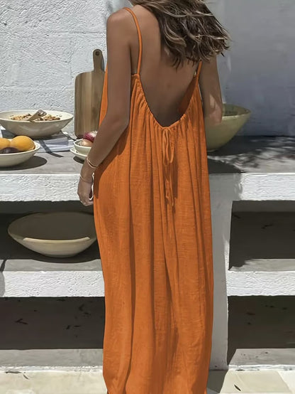 Adjustable backless strap dress – show off your charm!