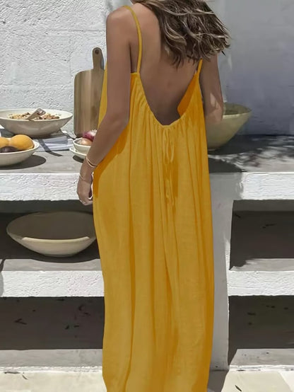 Adjustable backless strap dress – show off your charm!