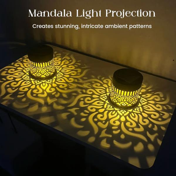 Solar Mandala Projector Wall Light