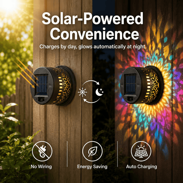Solar Mandala Projector Wall Light