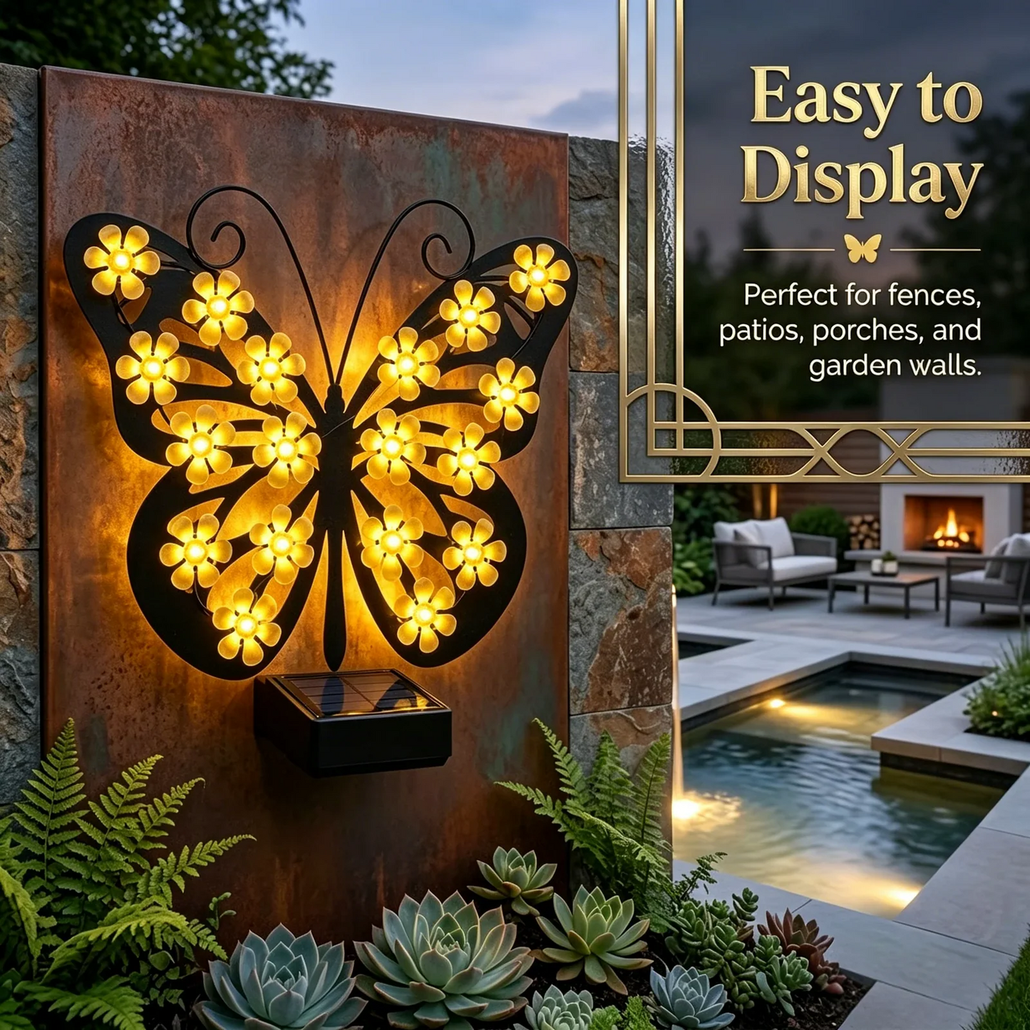 🔥Last Day 60% OFF🔥Solar Lights Outdoor Metal Butterfly Wall Decor