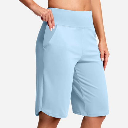 Women's High-Waist Yoga Shorts With Pockets
