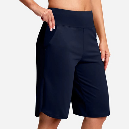 Women's High-Waist Yoga Shorts With Pockets