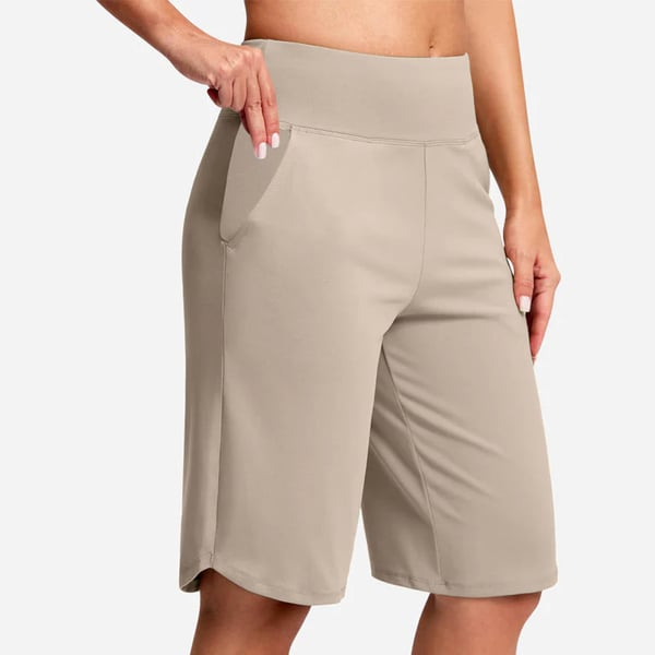 Women's High-Waist Yoga Shorts With Pockets