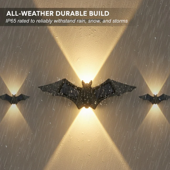 Unique Waterproof Solar Butterfly & Bat LED Wall Sconce