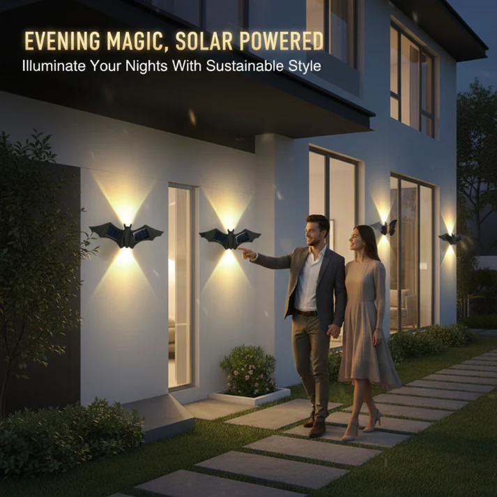 Unique Waterproof Solar Butterfly & Bat LED Wall Sconce