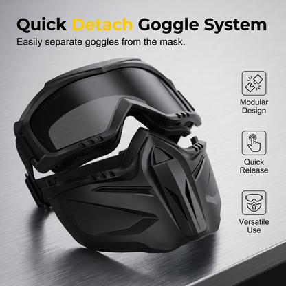 Detachable Full FaceGoggle Mask