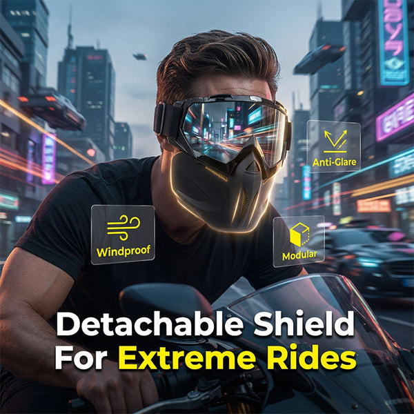 Detachable Full FaceGoggle Mask