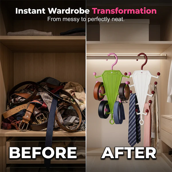 Multi-Functional V-Shaped Double Sided Hanger Storage Rack
