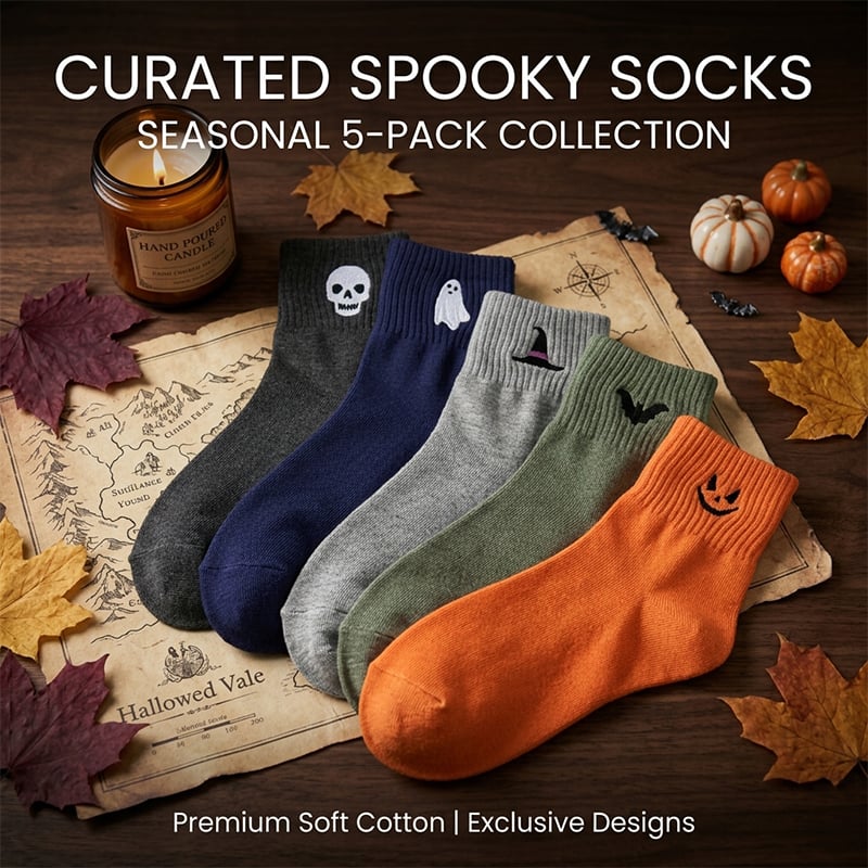 Halloween Embroidered Socks
