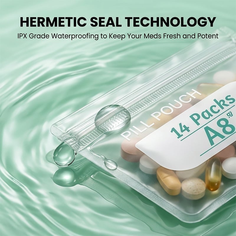 Premium Waterproof PU Travel Pill Organizer Set