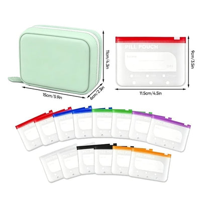 Premium Waterproof PU Travel Pill Organizer Set