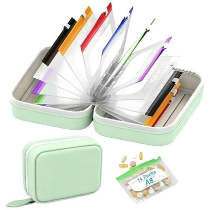 Premium Waterproof PU Travel Pill Organizer Set